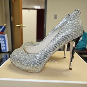 Michael Kors Silver Glitter Women's Heels